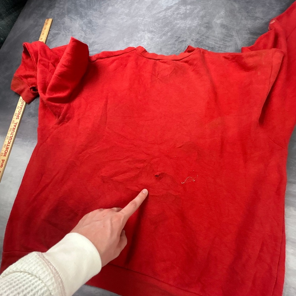 Vintage Aeropostale Red Collegiate Crewneck Sweatshirt Boxy Distressed 90s Y2K - Picture 9 of 9